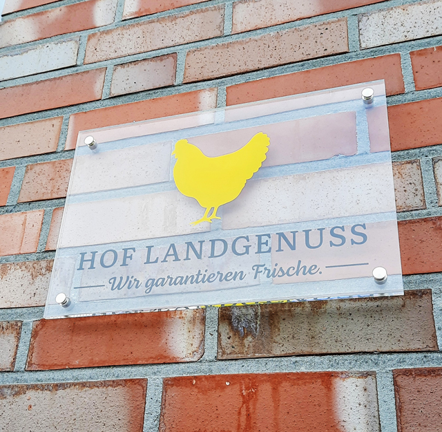 Hof Landgenuss - Eingang Büroschild